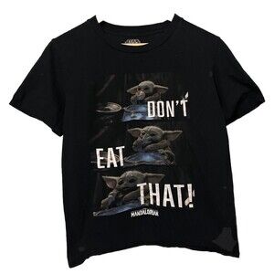 Star Wars The Mandalorian Mens S Black The Child Grogu "Don't Eat That T-Shirt"